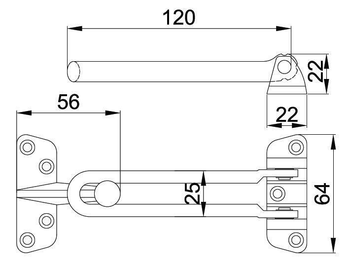 Door Limiter With Bar Amig Brass For Inward Opening Doors