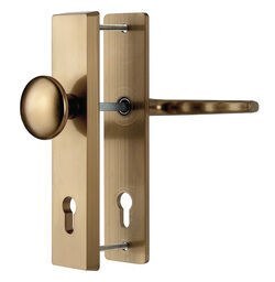DOOR HANDLE+KNOB ALUX 45 SECURITY GOLD (up to 80mm doors)