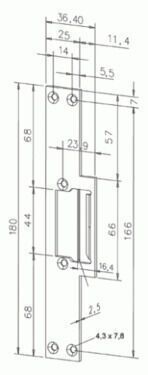 ELECTRIC STRIKE EFF EFF PLATE 169 (507) WITH SLIDE SURFACE