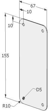 KÜLJEKATTEPLAAT ABLOY 4190 RT ROOSTEVABA TERAS (PIME)