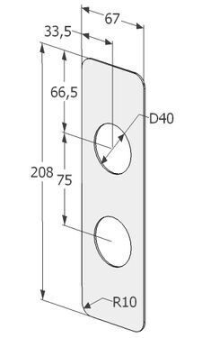 KÜLJEKATTEPLAAT ABLOY 4190 RT ROOSTEVABA TERAS PIKK 67*208mm