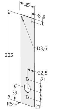 KÜLJEKATTEPLAAT ABLOY LC 302 RT ROOSTEVABA TERAS LINGIAVAGA (6029)