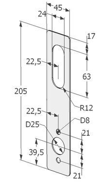 KÜLJEKATTEPLAAT ABLOY LC 302 RT ROOSTEVABA TERAS SÜDAMIKU JA LINGIAVAGA (2539)