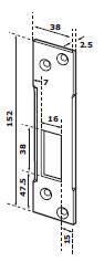 ЗАПОРНАЯ ПЛАНКА ABLOY EA307 2,5мм (для двери с фальцем, для замка Abloy EL480,490)