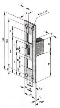 ELECTRIC STRIKE SIENT 32S21A1 FOR ASSA 565 TYPE LOCKS