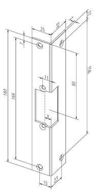 SÄHKÖVASTARAUDAN RINTALEVY effeff 137 (SO 6) 25x32x180mm