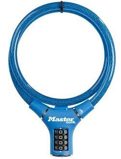 RATTALUKK MASTER LOCK KOODIGA (terastrossi pikkus 900mm, Ø 12mm) SININE