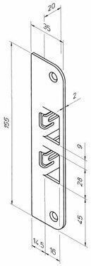 ЗАПОРНАЯ ПЛАНКА ABLOY 0034 СТАЛЬ ОЦИНКОВАННАЯ