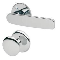 DOOR HANDLE+KNOB PULL ABLOY FORUM 4/119 BRASS/CR (50-60mm doors)