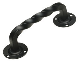 DOOR PULL HANDLE WITH ROSETTE AMIG 103 140mm MATT BLACK EPOXY