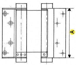 DOUBLE ACTION SPRING HINGE IBFM 39 175mm BLACK