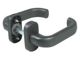 DOOR HANDLE IBFM 536 BLACK PLASTIC (for narrow stile doors, with spring)