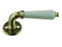 DOOR HANDLE 55K BRASS/CR + WHITE