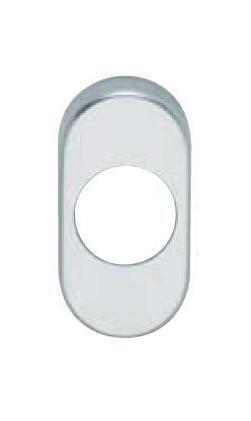 ROSE ALUX D OVAL SILVER (for narrow stile doors; pair)  