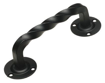 DOOR PULL HANDLE WITH ROSETTE AMIG 103 140mm MATT BLACK EPOXY  