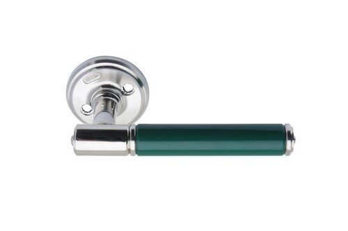 DOOR HANDLE ASSA 1930 NICKEL/GREEN (with spring)  