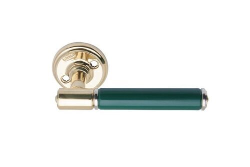 DOOR HANDLE ASSA 1930 BRASS/GREEN (with spring)  