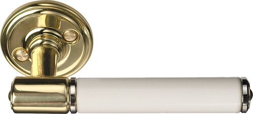 DOOR HANDLE ASSA 1930 BRASS/WHITE (with spring)  