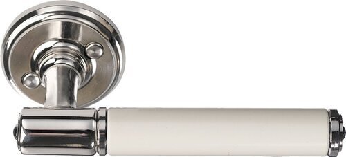 DOOR HANDLE ASSA 1930 NICKEL/WHITE (with spring)  