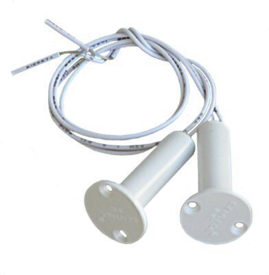 UKSEKONTAKT ABLOY EA503 (Puitustele) d=9,5mm, Cap=9mm (NO/NC; 30V AC/DC, 0,25A; 3Wmax), 3 juhet, Valge  