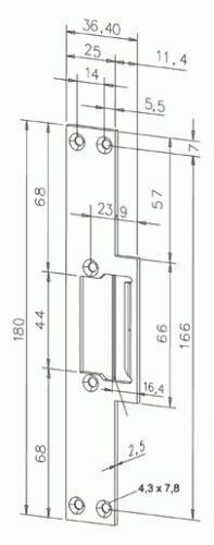 ELECTRIC STRIKE EFF EFF PLATE 169 (507) WITH SLIDE SURFACE  