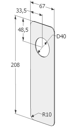 COVER PLATE ASSA 565 BRASS (ONE HOLE)  