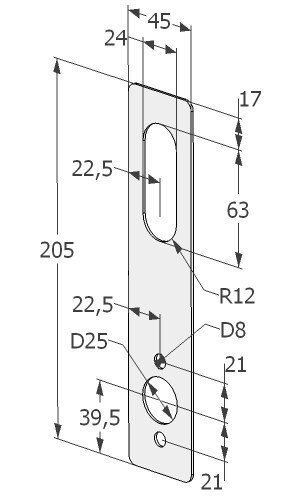 KÜLJEKATTEPLAAT ABLOY LC 302 RT SÜDAMIKU JA LINGIAVAGA (2539)  