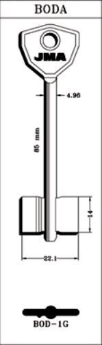 КЛЮЧ BODA-ABLOY 428/451 JMA BOD-1G 53мм  