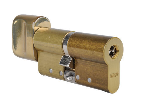 EURO PROFILE THUMB TURN CYLINDER ABLOY CY323U NOVEL SATIN BRASS (31-31)  