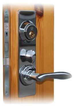 SECURITY LOCK SET ASSA 2000 TWIN SATIN CHROME  