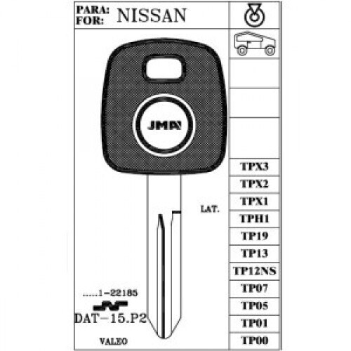 NISSAN CAR KEY BLANK WITH IMMOBILIZER CHIP HOLE  