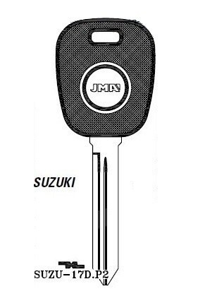 SUZUKI CAR KEY BLANK WITH IMMOBILIZER CHIP HOLE  