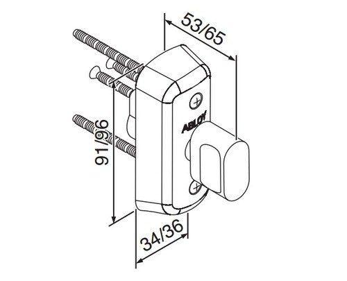 THUMBTURN ABLOY CH008 CHROME (for narrow stile door)  