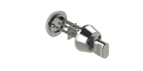 CYLINDER THUMBTURN + BLIND ABLOY CH 013  31mm SATIN CHROME  