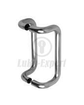 STAINLESS STEEL HANDLE SET DIA.32, LENGHT 600mm C-C "U" SHAPED, BENT 4" POLISHED , W/106mm BOLT  