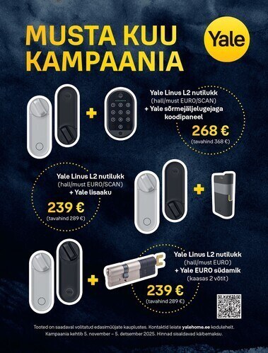 NUTILUKK YALE LINUS L2 SKANDINAAVIA + KOODPANEEL (MUST)  