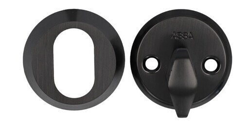 Cylinder cover for ASSA 256, brass/black, MIRUS, 18 mm Cylinder cover for ASSA 256, brass/black, MIRUS, 18 mm