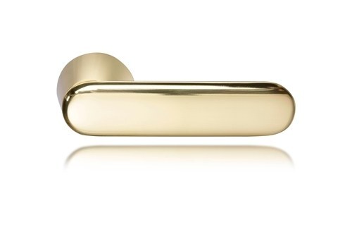 DOOR HANDLE ABLOY DOMUS 12 BRASS/POLISHED (spring loaded, 55-80mm doors)  